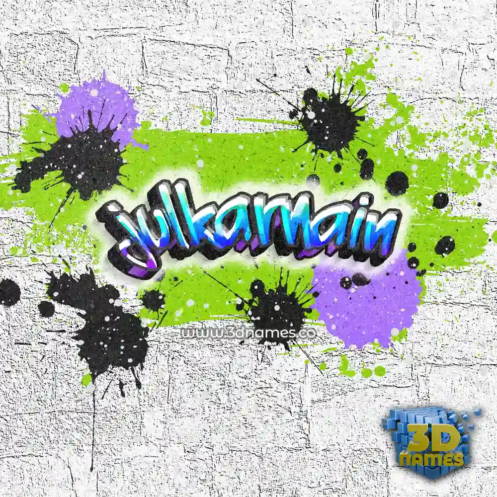 julkarnain in Graffiti Grunge style - 3D name wallpaper