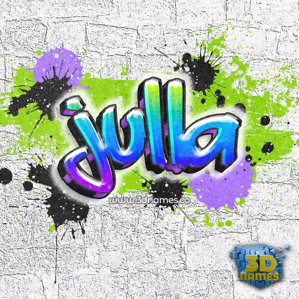julla in Graffiti Grunge style - 3D name wallpaper
