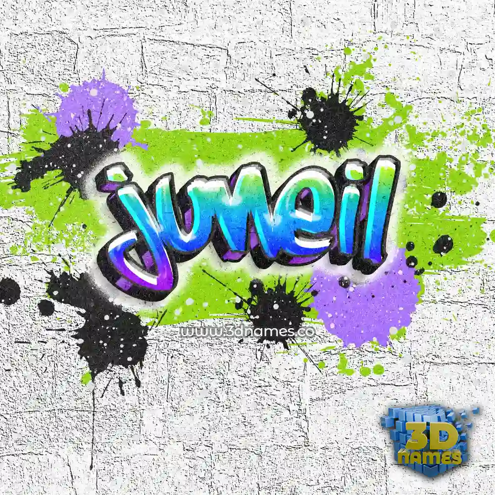 juneil in Graffiti Grunge style - 3D name wallpaper