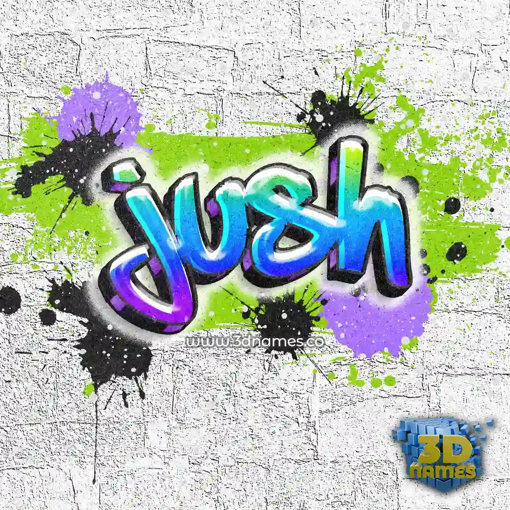 jush in Graffiti Grunge style - 3D name wallpaper