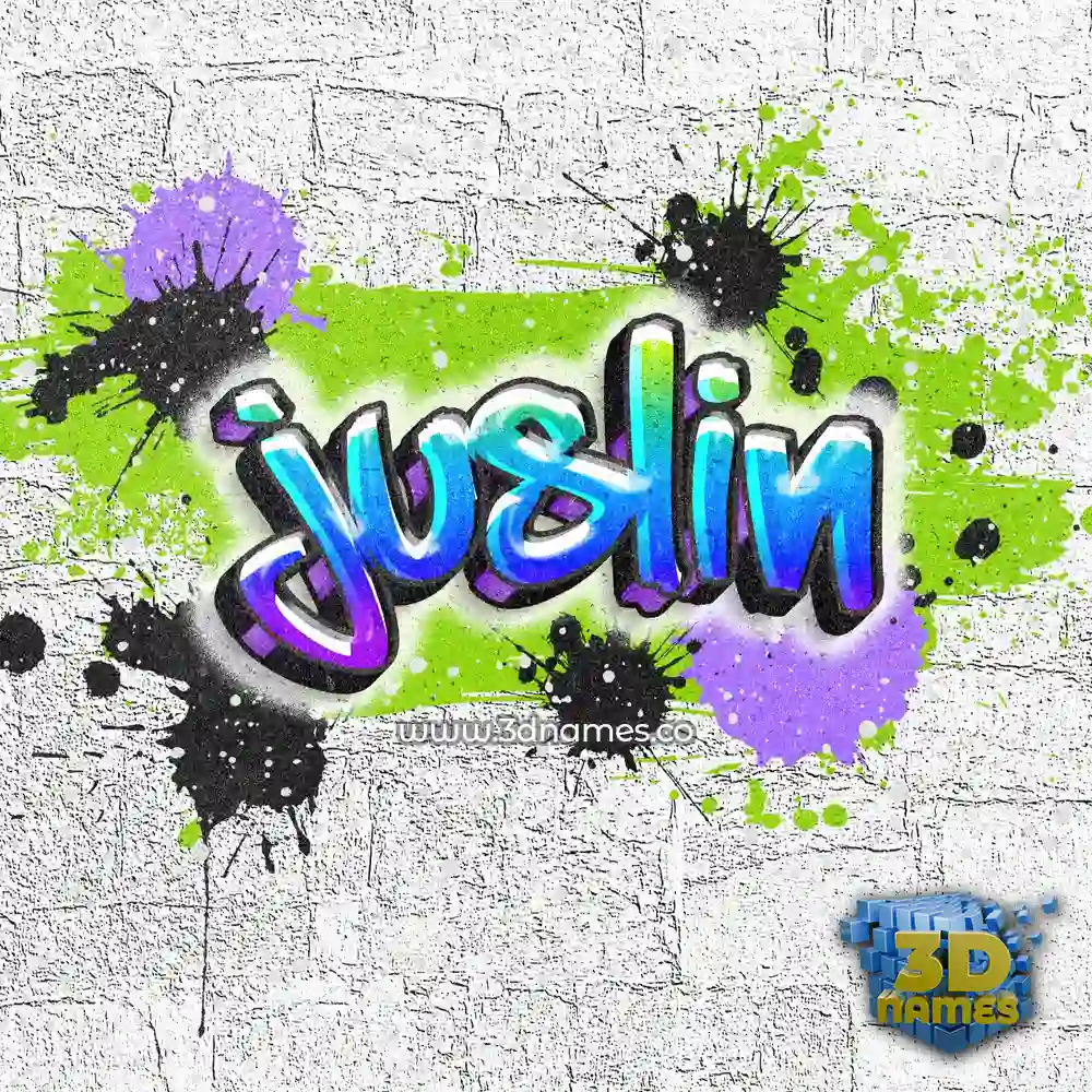 juslin in Graffiti Grunge style - 3D name wallpaper