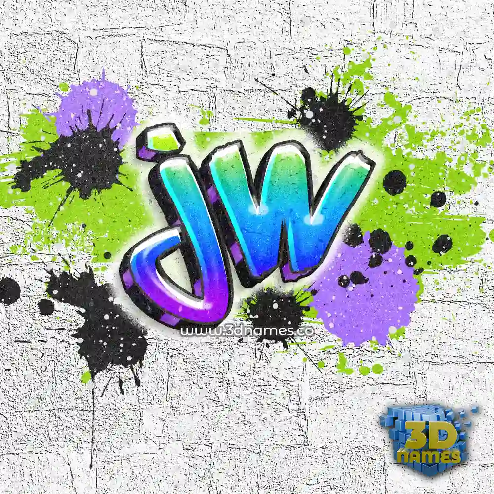 jw in Graffiti Grunge style - 3D name wallpaper