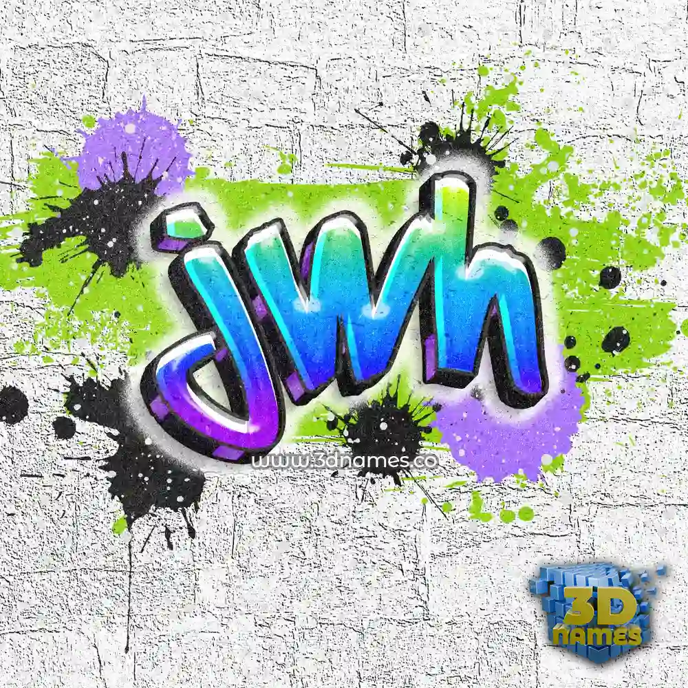 jwh in Graffiti Grunge style - 3D name wallpaper