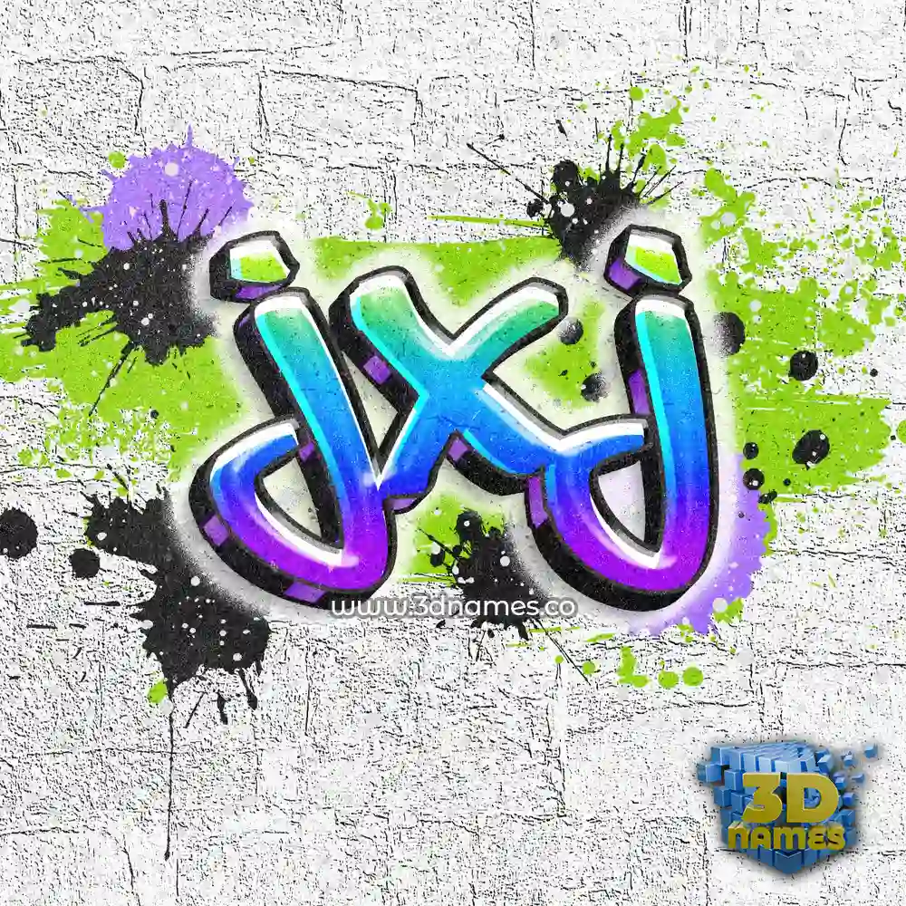 jxj in Graffiti Grunge style - 3D name wallpaper