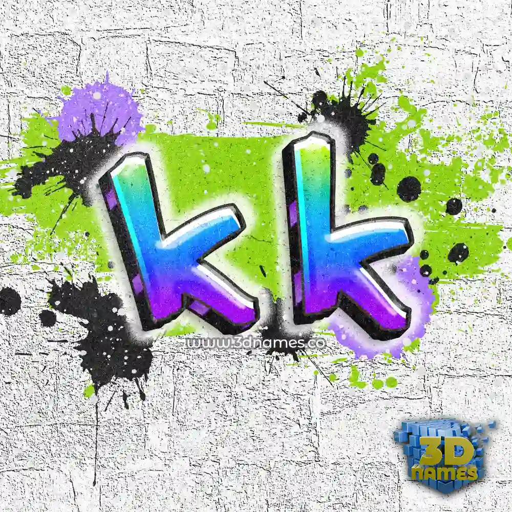 k k in Graffiti Grunge style - 3D name wallpaper