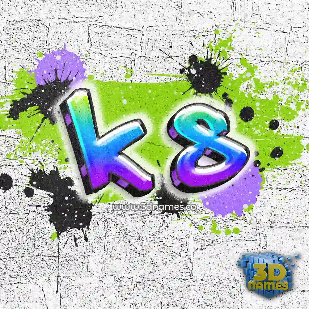 k s in Graffiti Grunge style - 3D name wallpaper