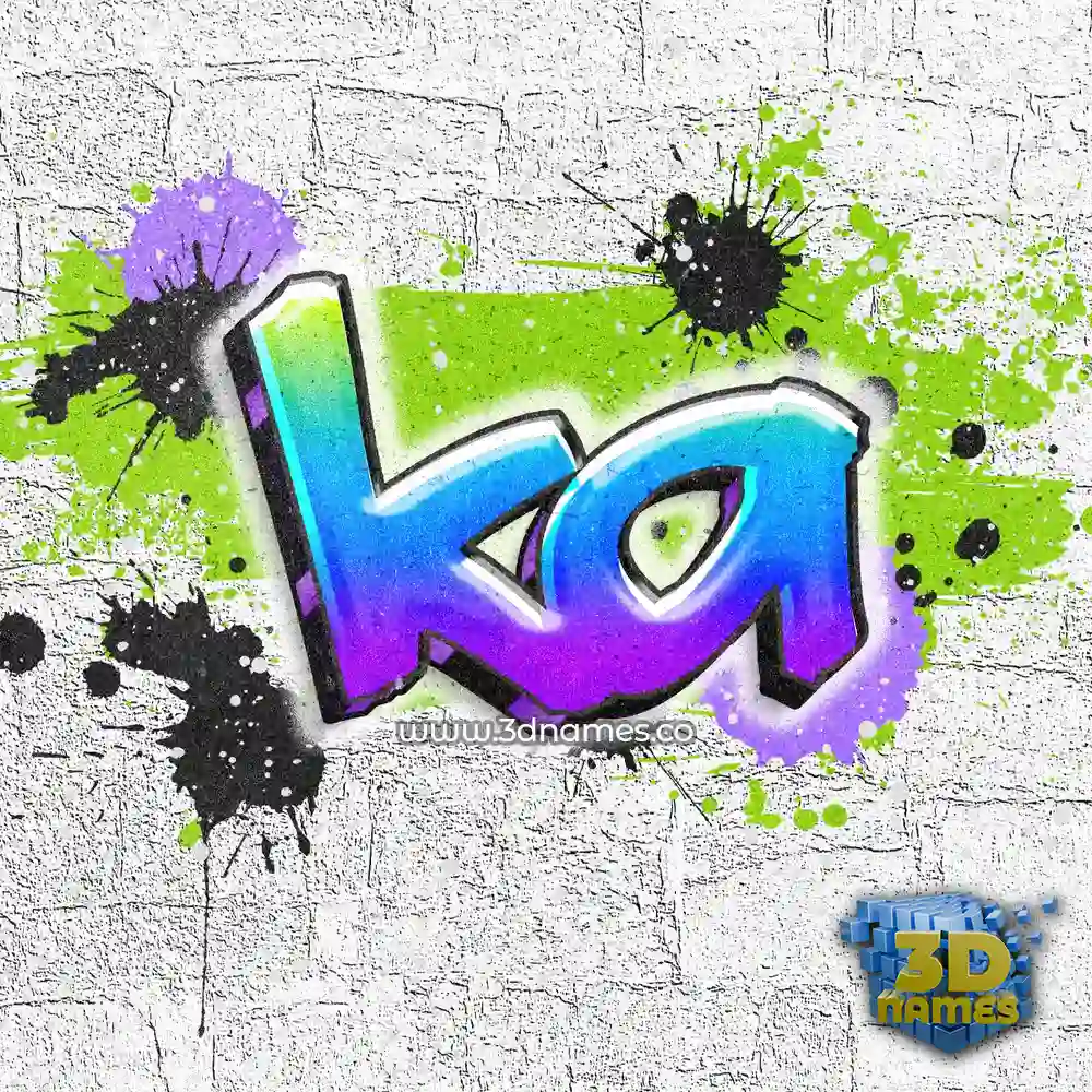 ka in Graffiti Grunge style - 3D name wallpaper