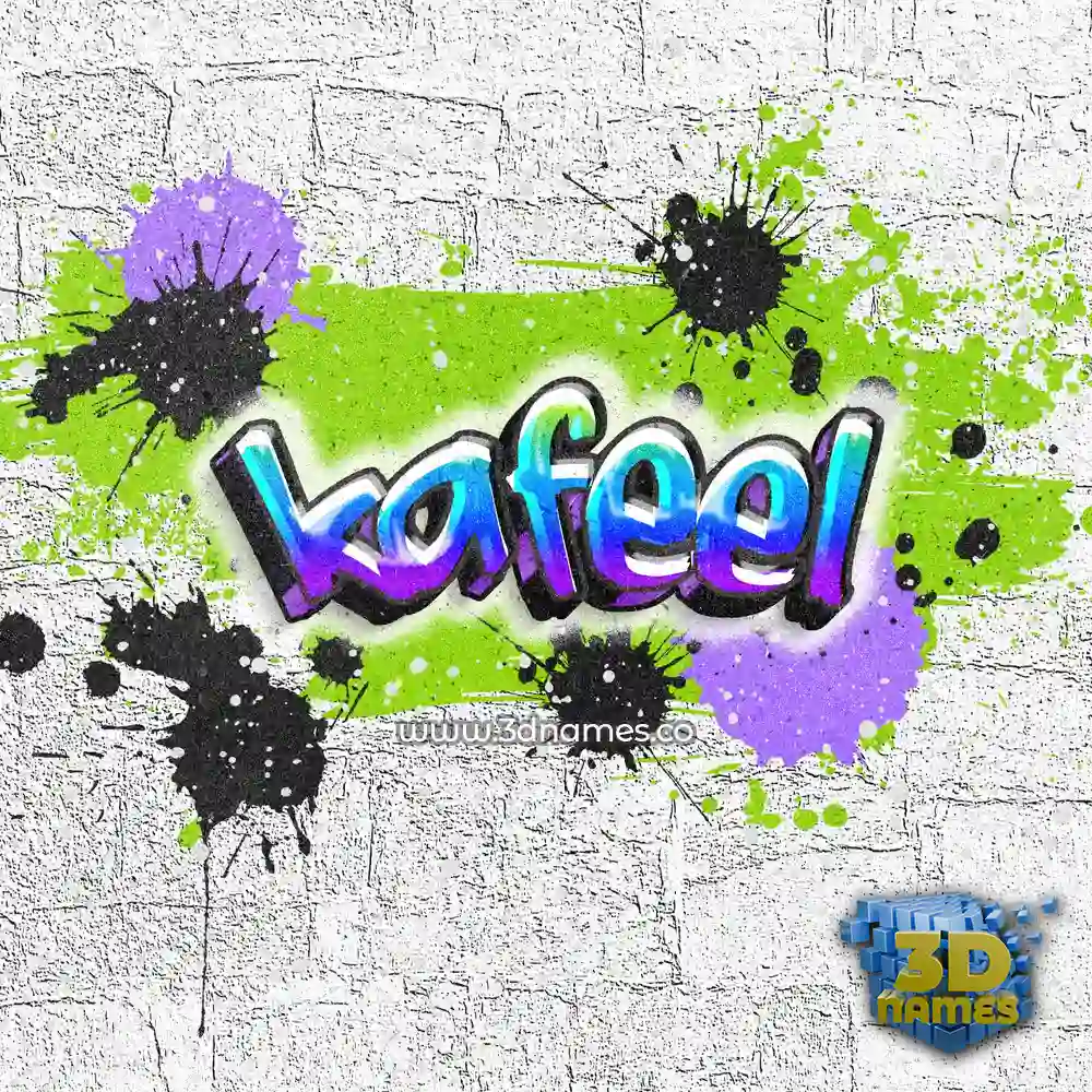 kafeel in Graffiti Grunge style - 3D name wallpaper