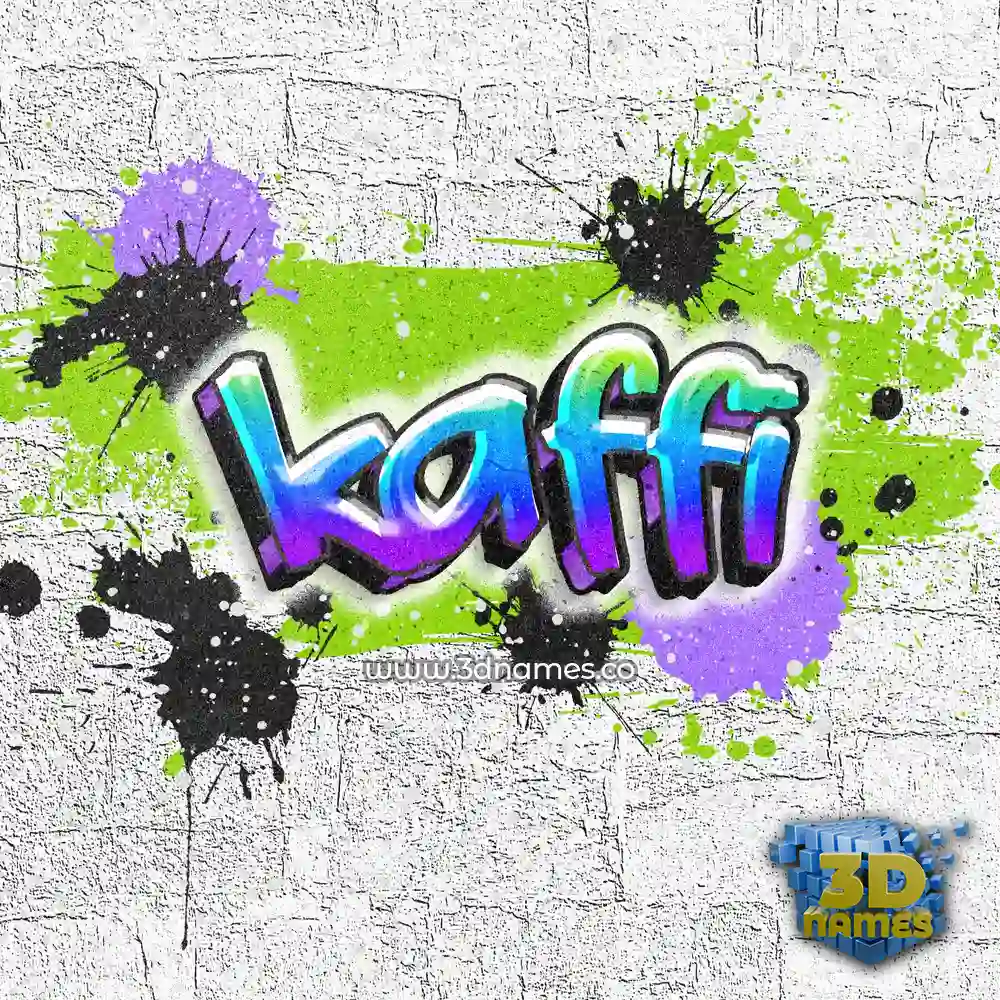 kaffi in Graffiti Grunge style - 3D name wallpaper