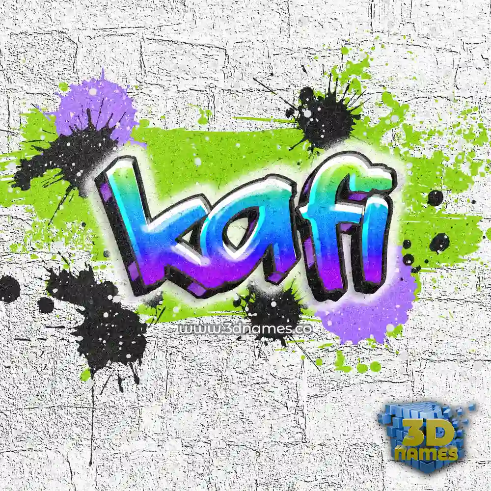 kafi in Graffiti Grunge style - 3D name wallpaper