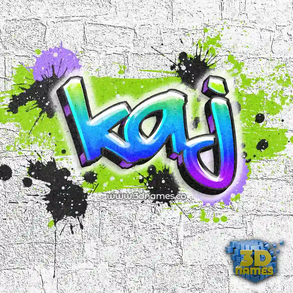 kaj in Graffiti Grunge style - 3D name wallpaper