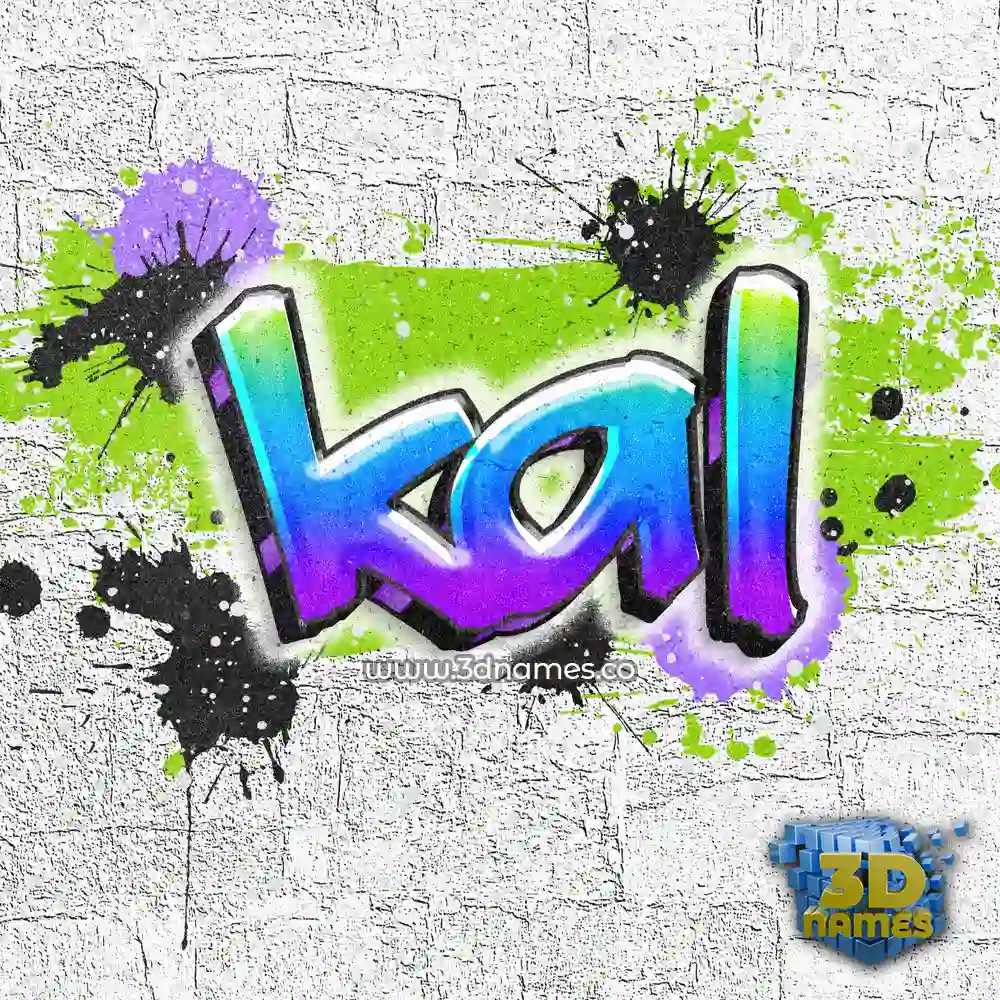 kal in Graffiti Grunge style - 3D name wallpaper