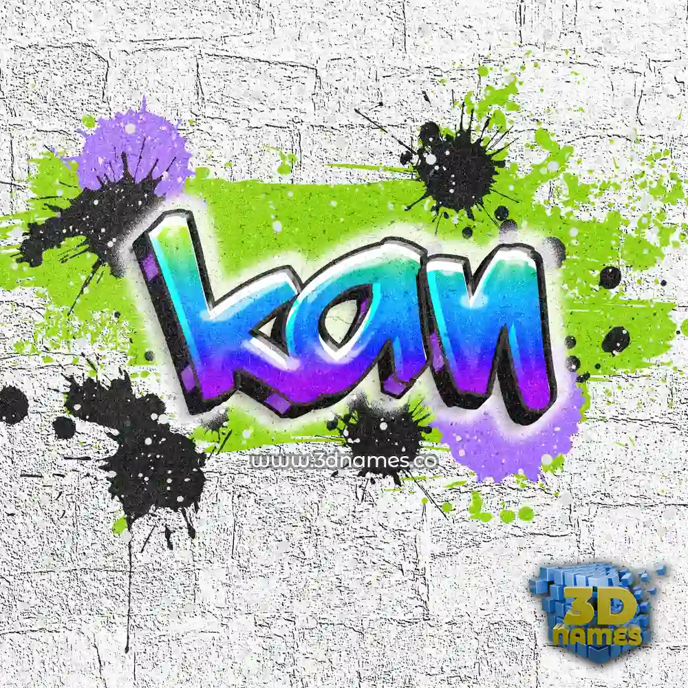 kan in Graffiti Grunge style - 3D name wallpaper