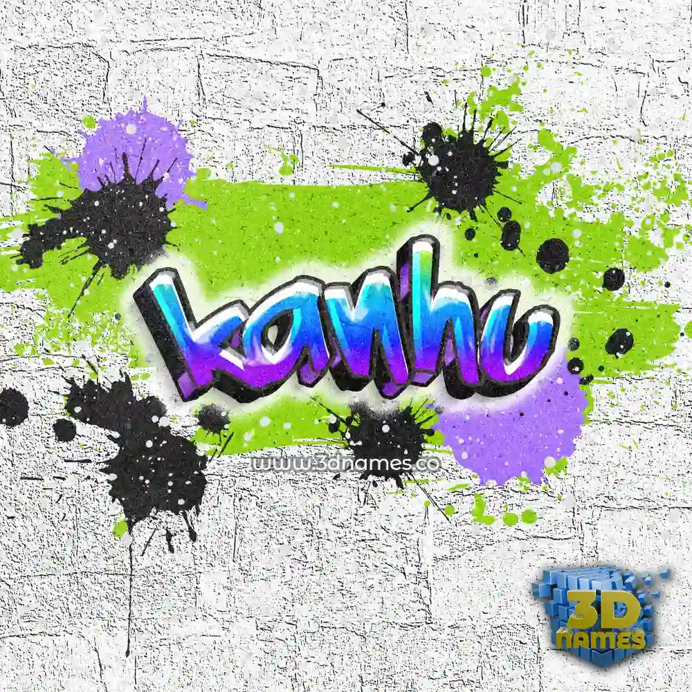 kanhu in Graffiti Grunge style - 3D name wallpaper