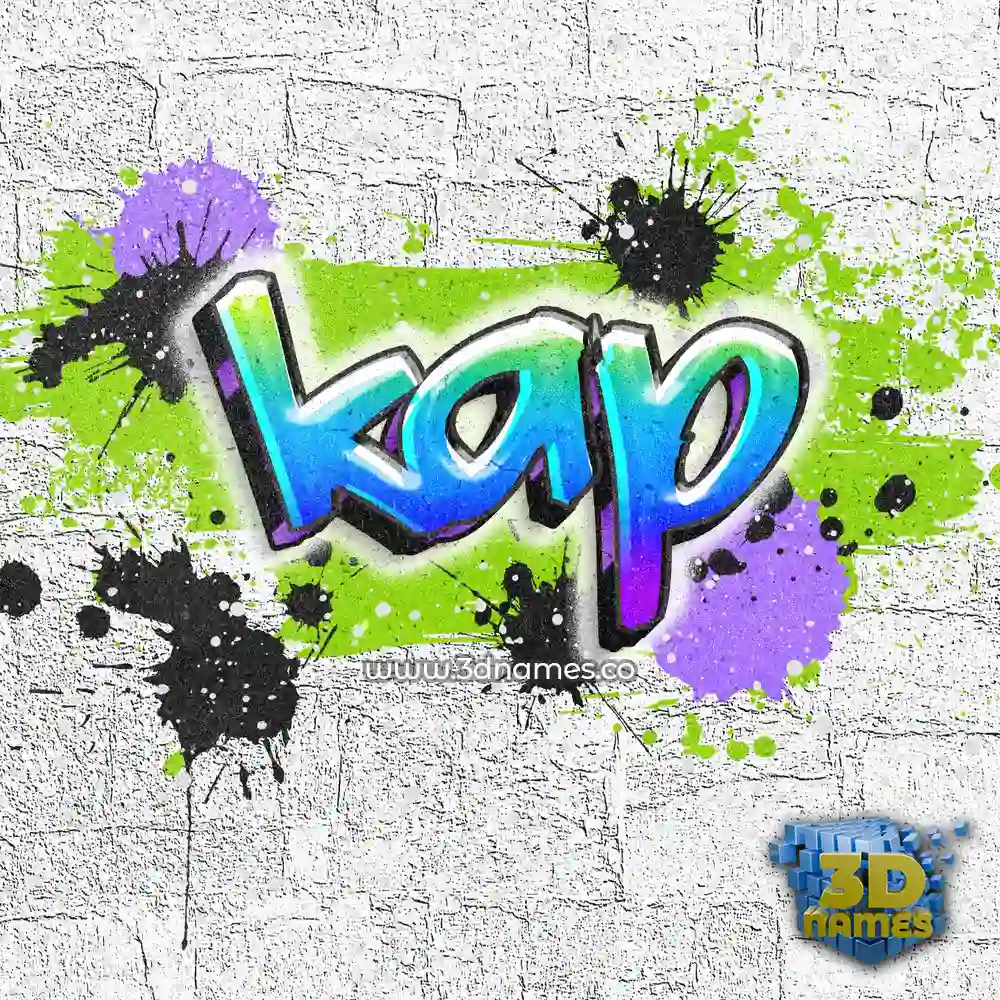 kap in Graffiti Grunge style - 3D name wallpaper