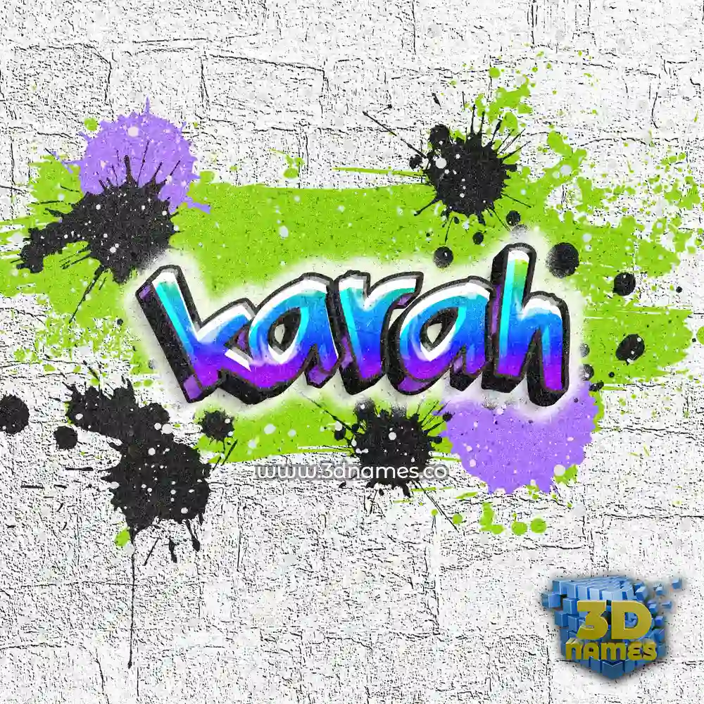 karah in Graffiti Grunge style - 3D name wallpaper