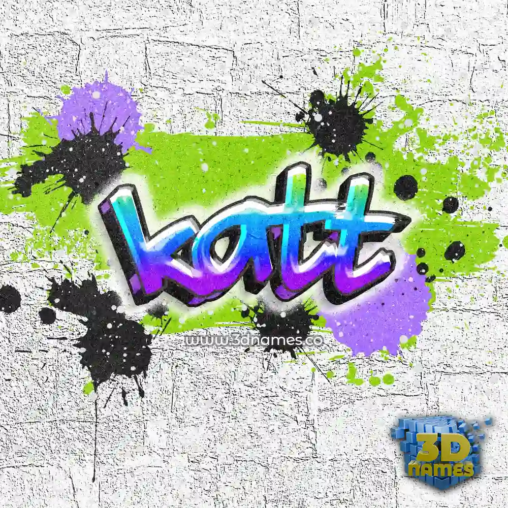 katt in Graffiti Grunge style - 3D name wallpaper