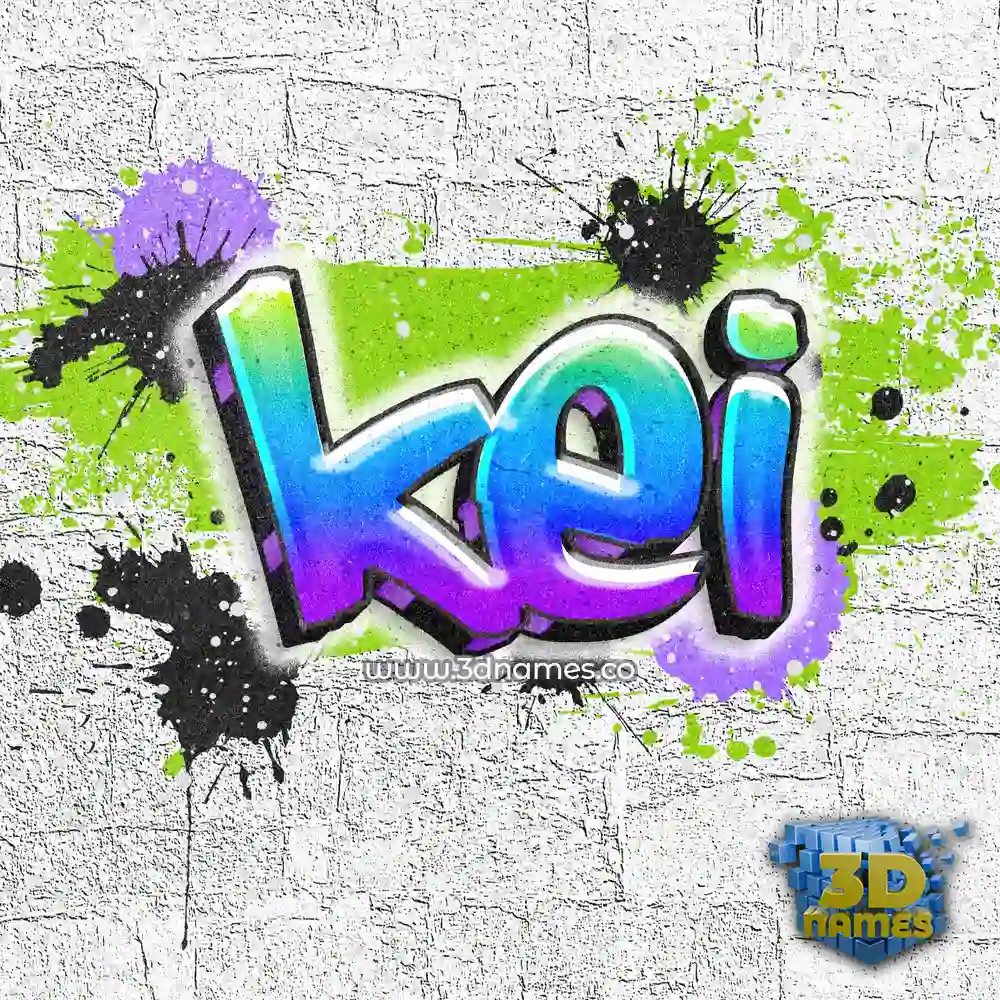 kei in Graffiti Grunge style - 3D name wallpaper