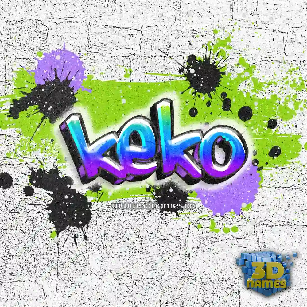 keko in Graffiti Grunge style - 3D name wallpaper