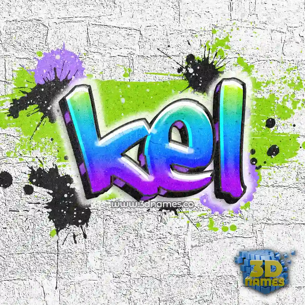 kel in Graffiti Grunge style - 3D name wallpaper