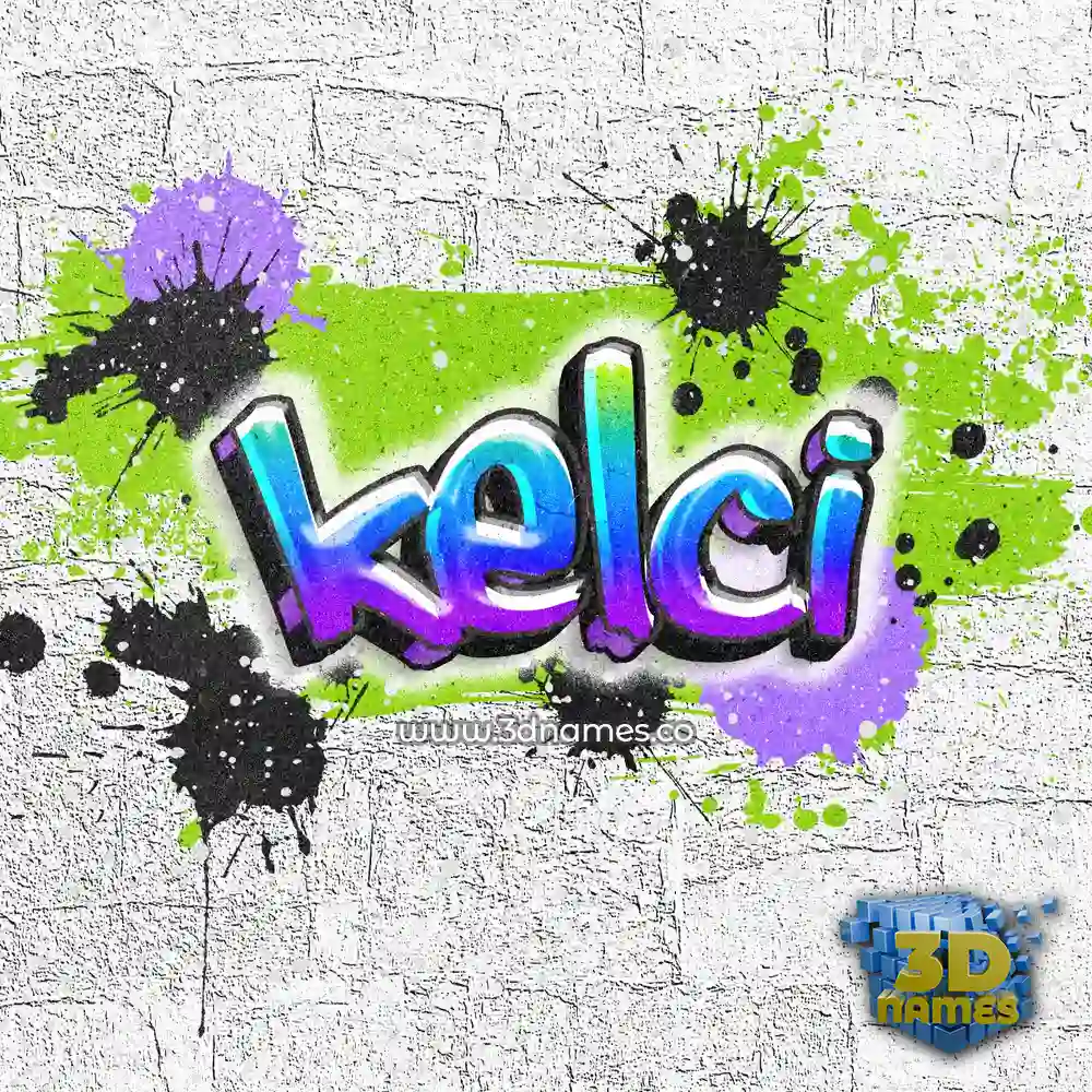 kelci in Graffiti Grunge style - 3D name wallpaper