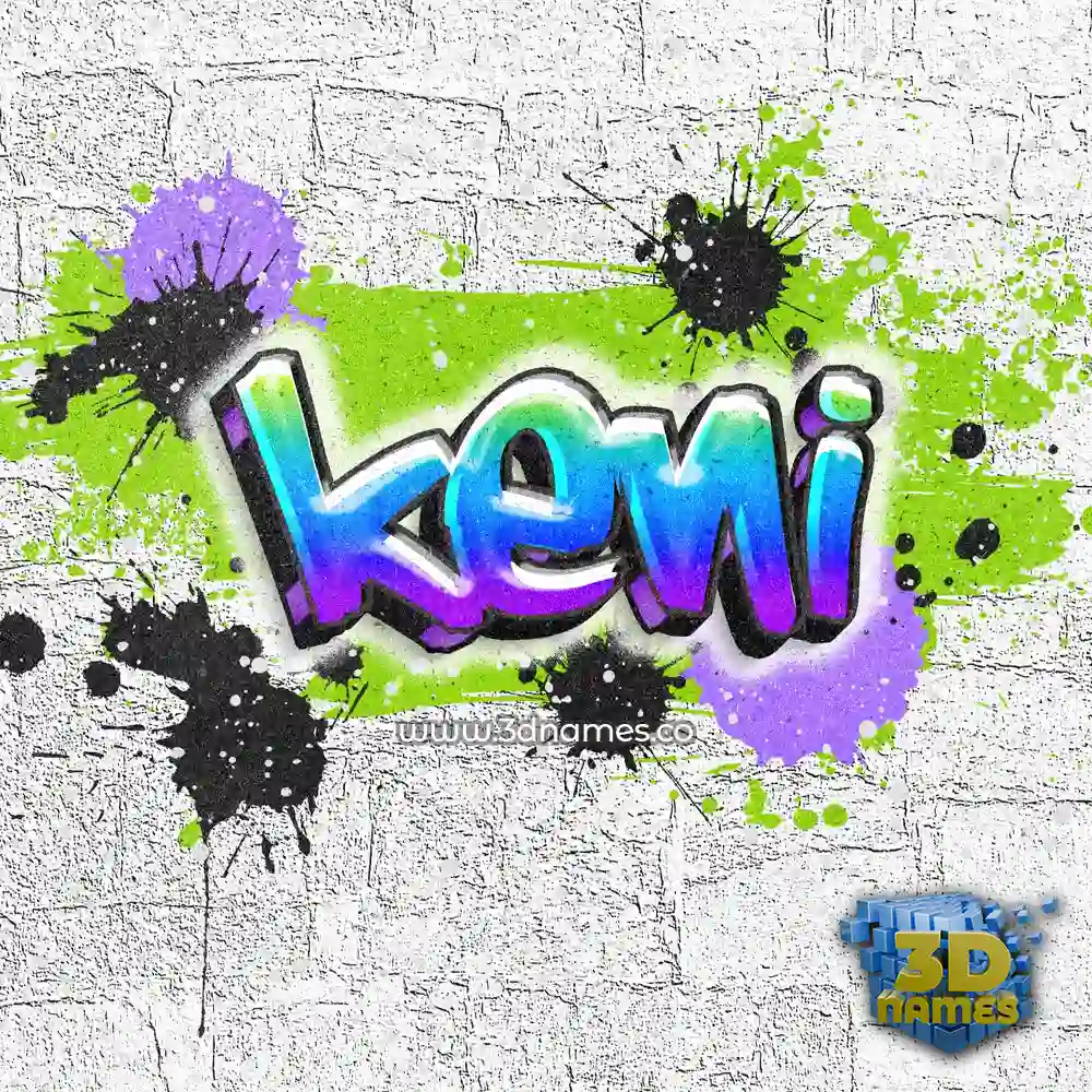 keni in Graffiti Grunge style - 3D name wallpaper