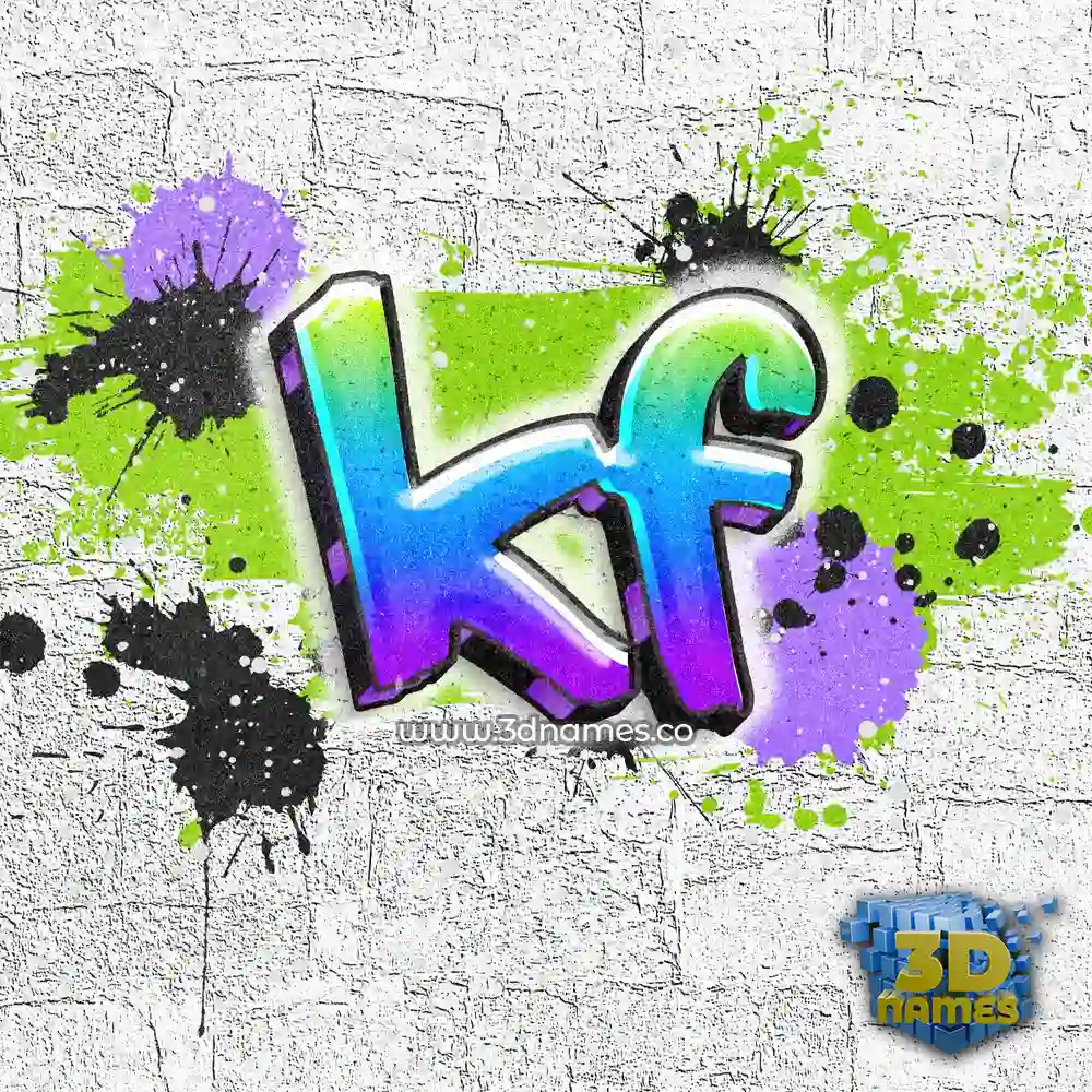 kf in Graffiti Grunge style - 3D name wallpaper