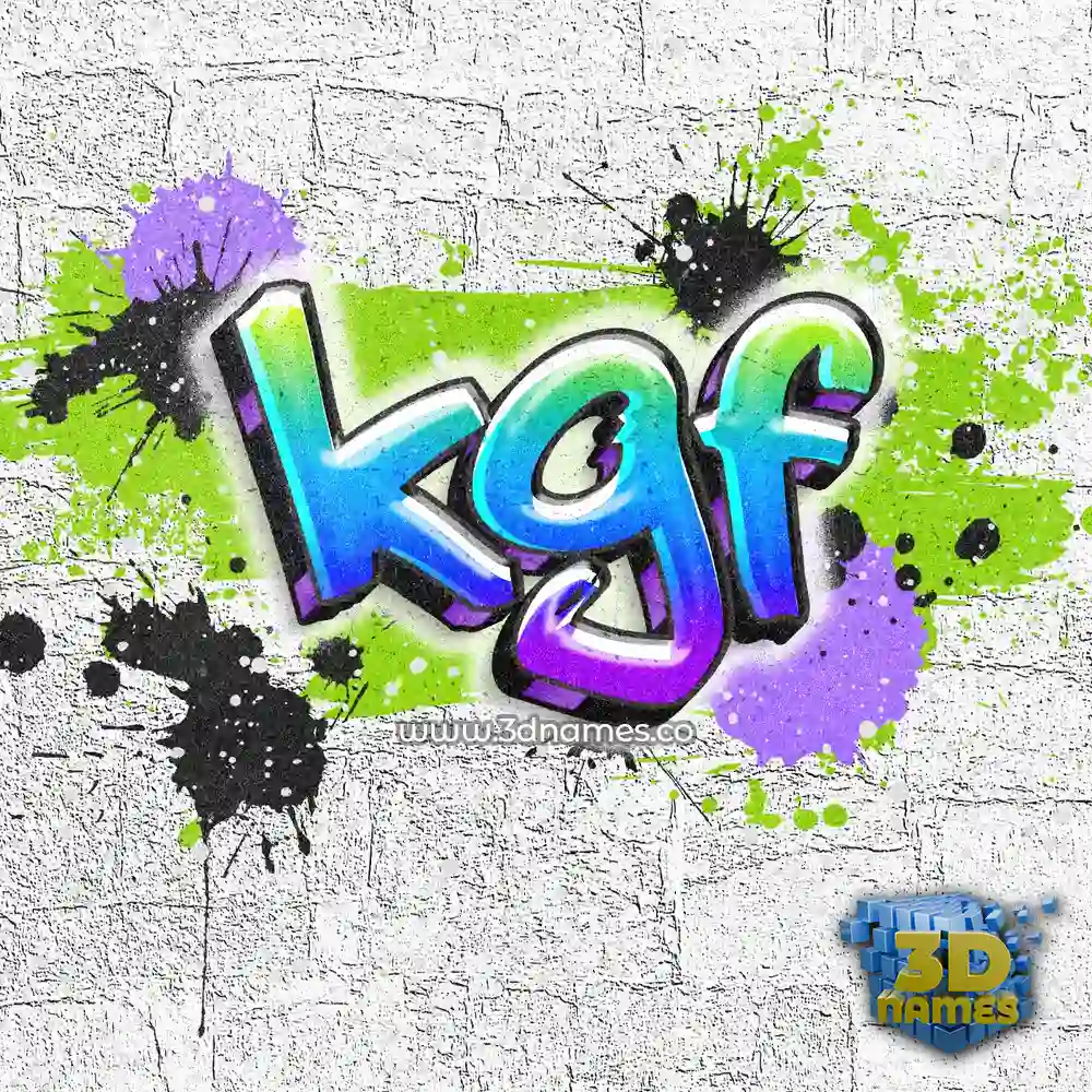 kgf in Graffiti Grunge style - 3D name wallpaper