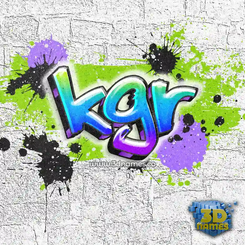 kgr in Graffiti Grunge style - 3D name wallpaper