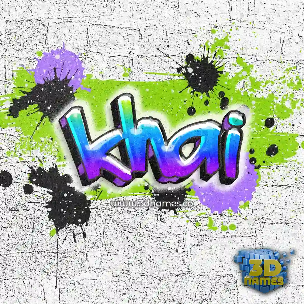 khai in Graffiti Grunge style - 3D name wallpaper