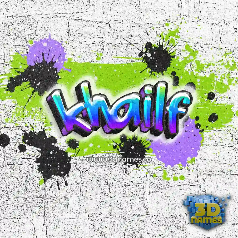 khailf in Graffiti Grunge style - 3D name wallpaper