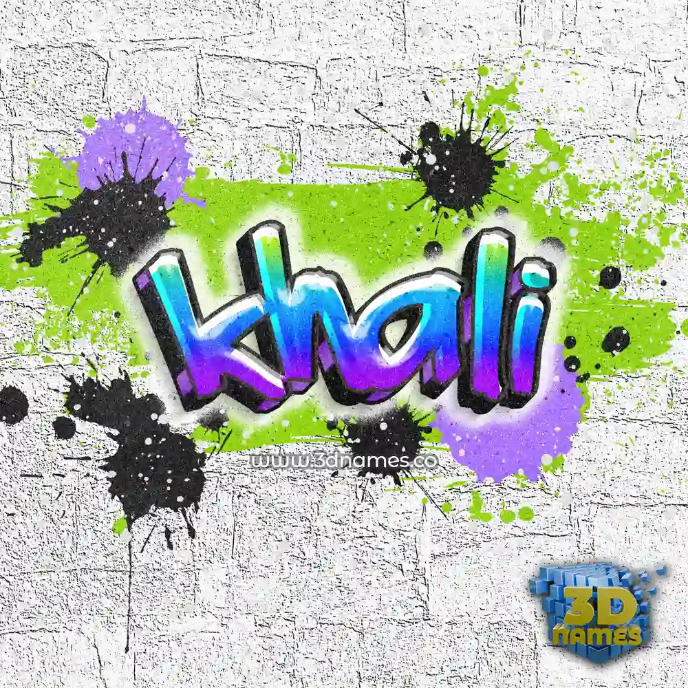 khali in Graffiti Grunge style - 3D name wallpaper
