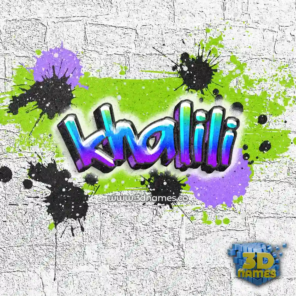 khalili in Graffiti Grunge style - 3D name wallpaper