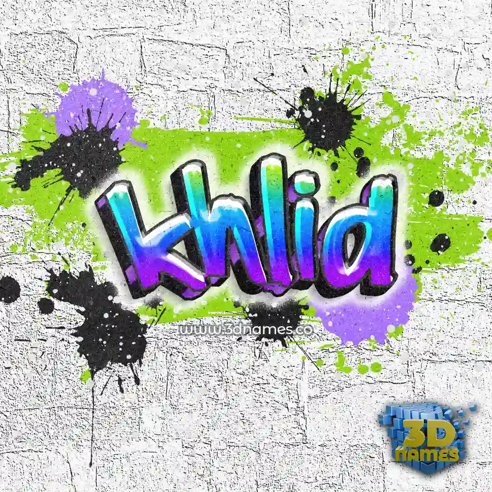 khlid in Graffiti Grunge style - 3D name wallpaper
