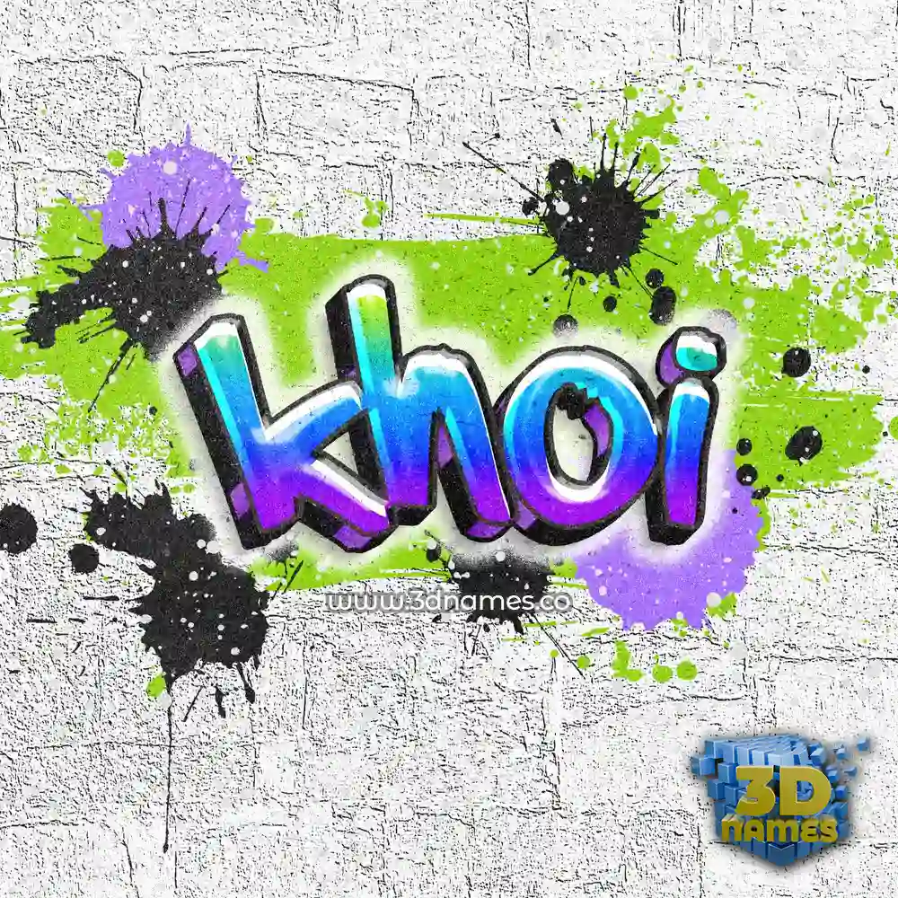 khoi in Graffiti Grunge style - 3D name wallpaper