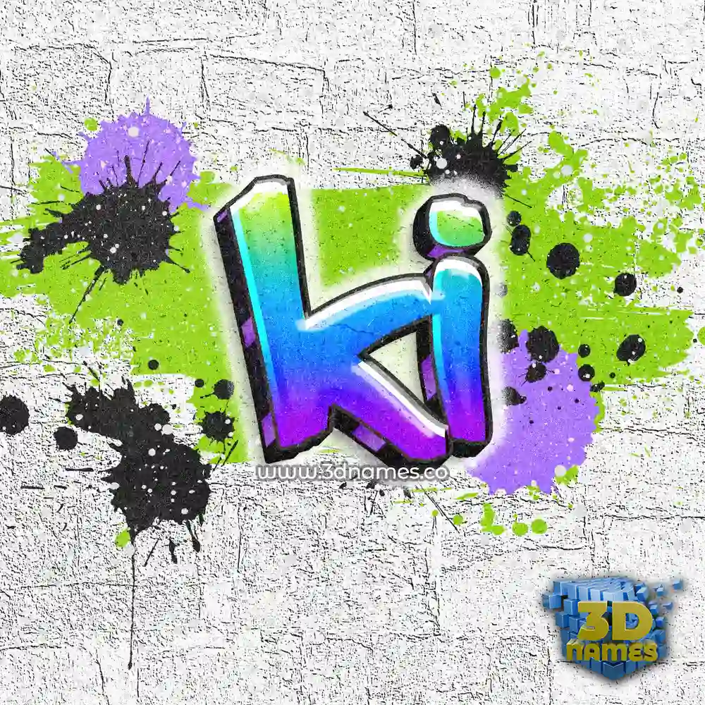 ki in Graffiti Grunge style - 3D name wallpaper