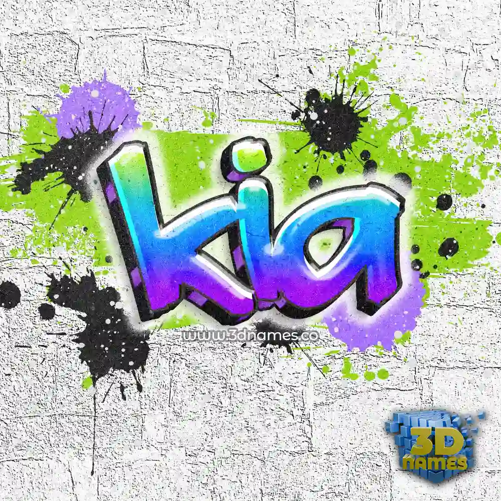 kia in Graffiti Grunge style - 3D name wallpaper