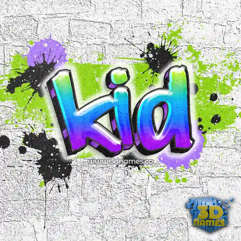 kid in Graffiti Grunge style - 3D name wallpaper