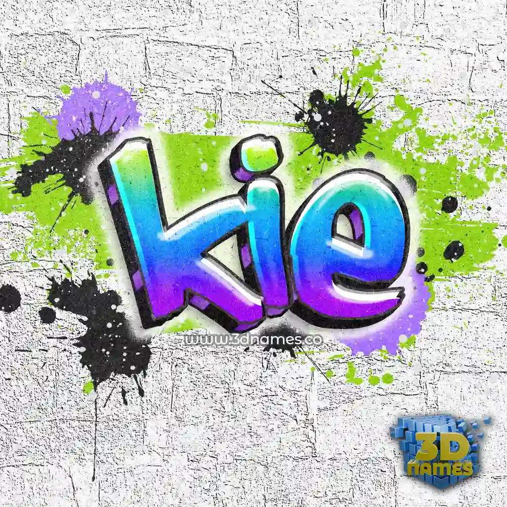 kie in Graffiti Grunge style - 3D name wallpaper