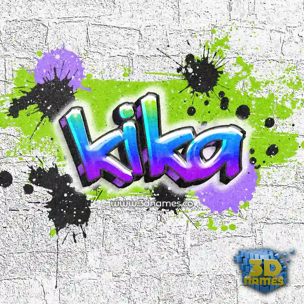 kika in Graffiti Grunge style - 3D name wallpaper