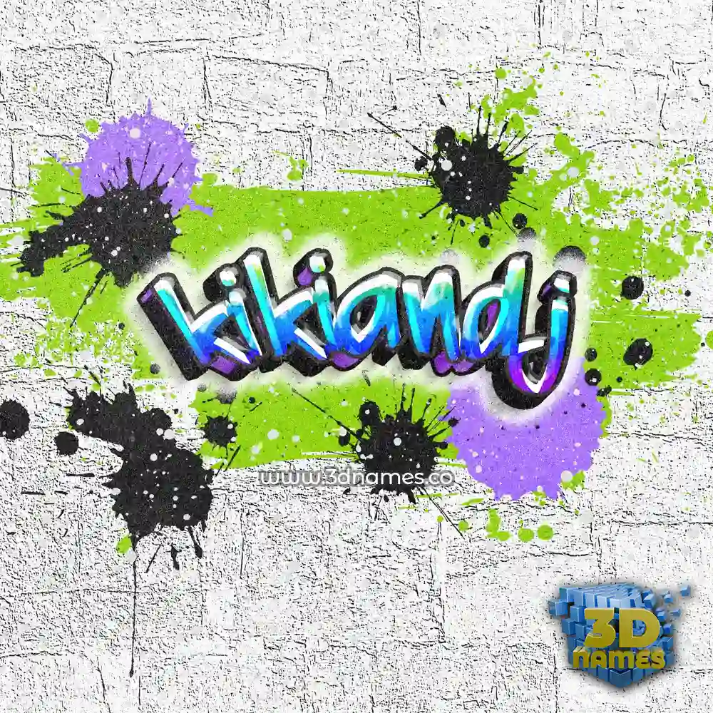 kikiandj in Graffiti Grunge style - 3D name wallpaper