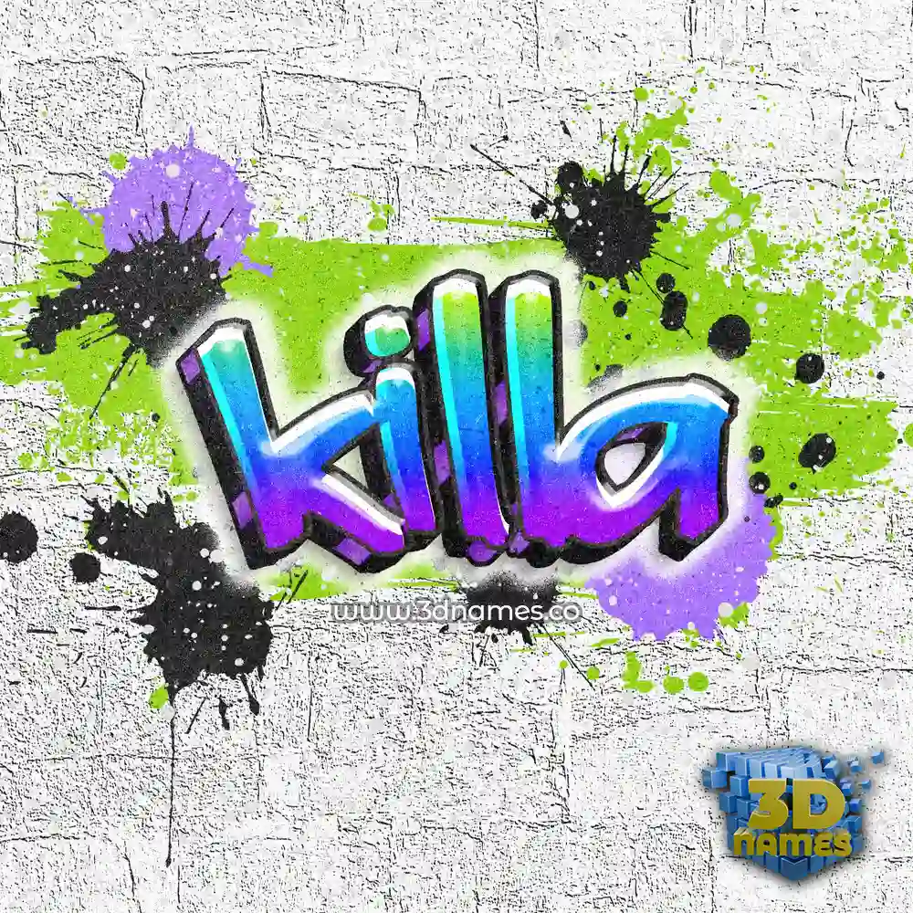killa in Graffiti Grunge style - 3D name wallpaper