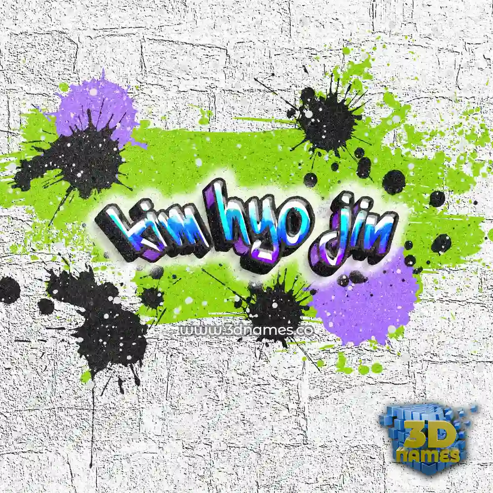 kim hyo jin in Graffiti Grunge style - 3D name wallpaper