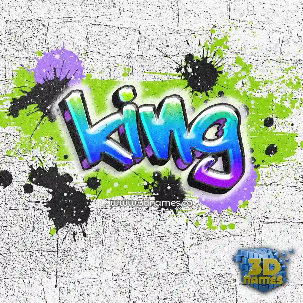 king in Graffiti Grunge style - 3D name wallpaper