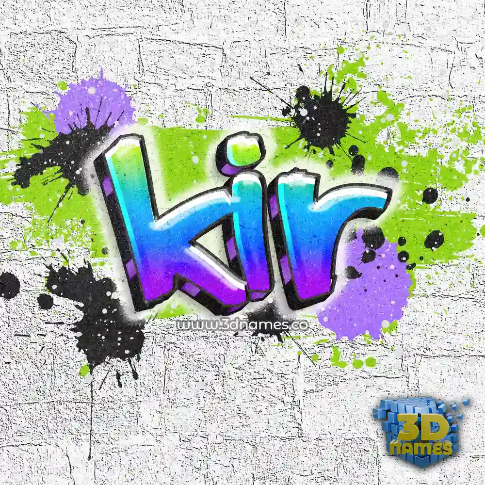 kir in Graffiti Grunge style - 3D name wallpaper