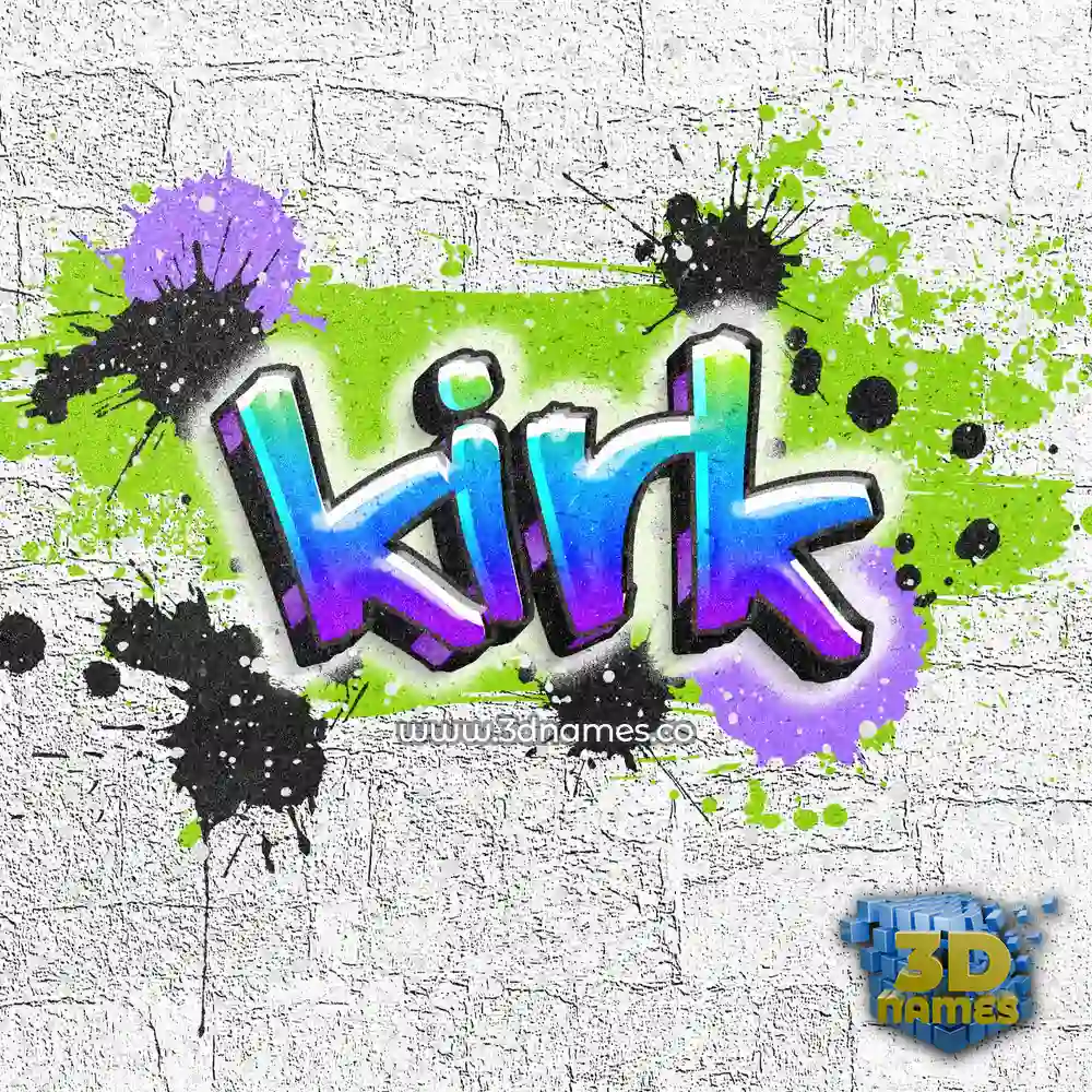 kirk in Graffiti Grunge style - 3D name wallpaper