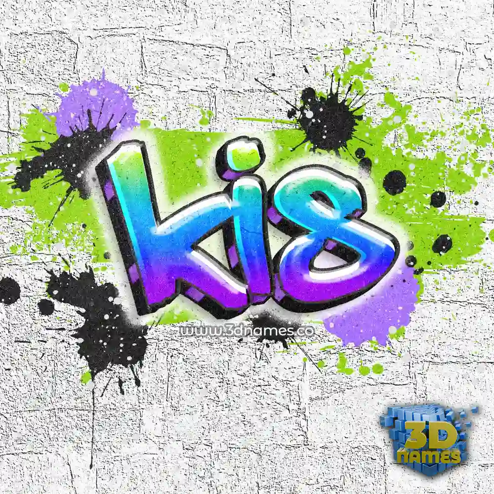 kis in Graffiti Grunge style - 3D name wallpaper