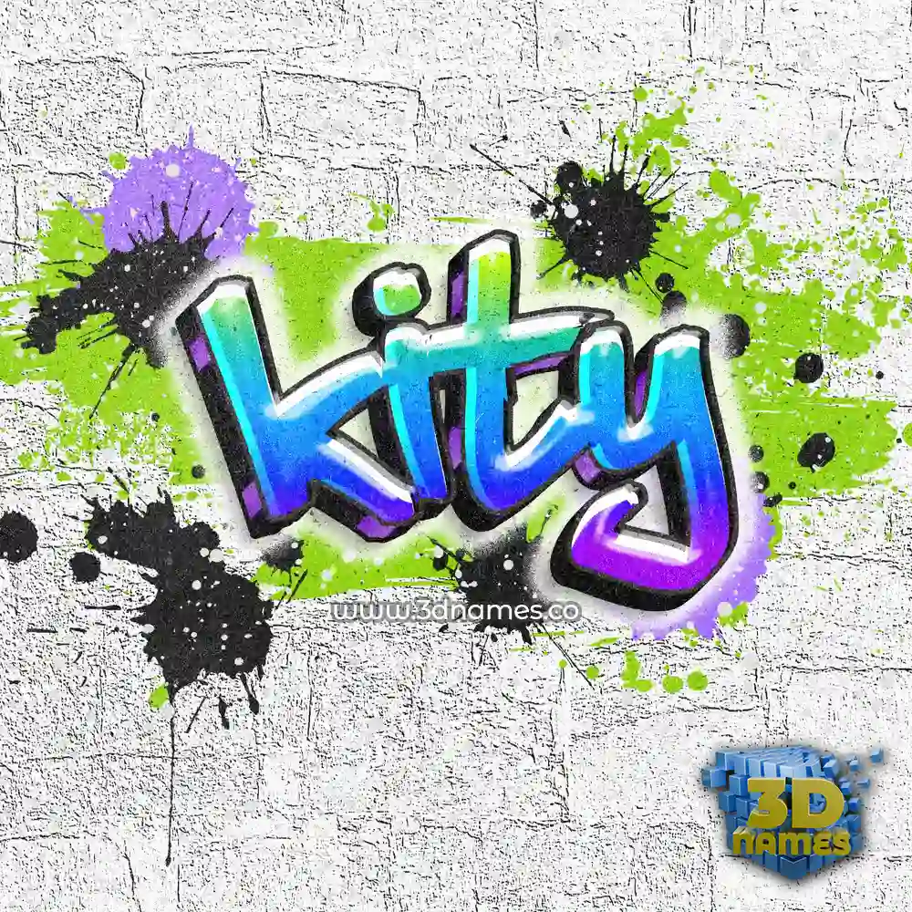 kity in Graffiti Grunge style - 3D name wallpaper