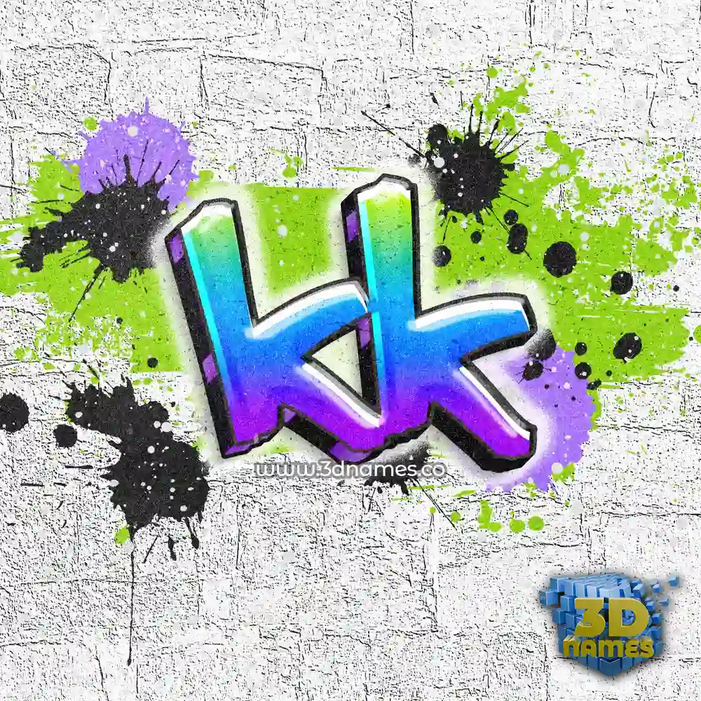 kk in Graffiti Grunge style - 3D name wallpaper
