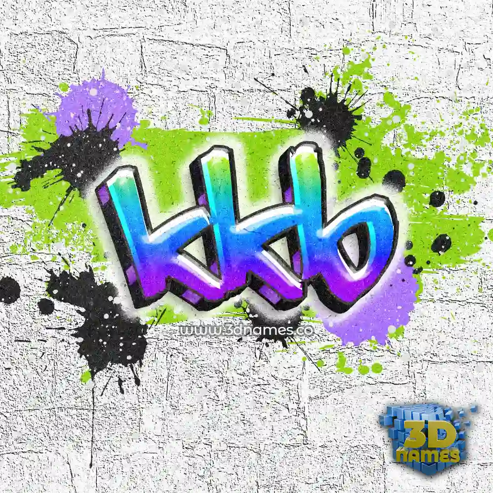 kkb in Graffiti Grunge style - 3D name wallpaper